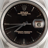 ROLEX OYSTER PERPETUAL DATE Ref.1500 Black Gilt Tropical Dial