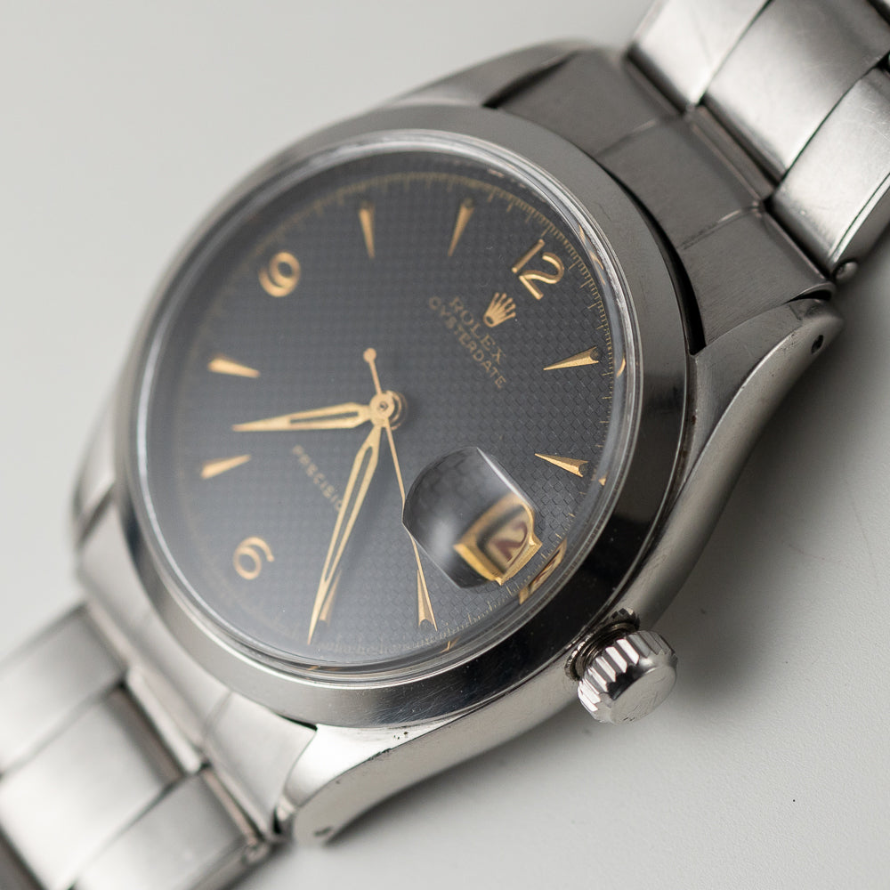 ROLEX OYSTERDATE Ref.6294 Black Honeycomb Dial with elastic