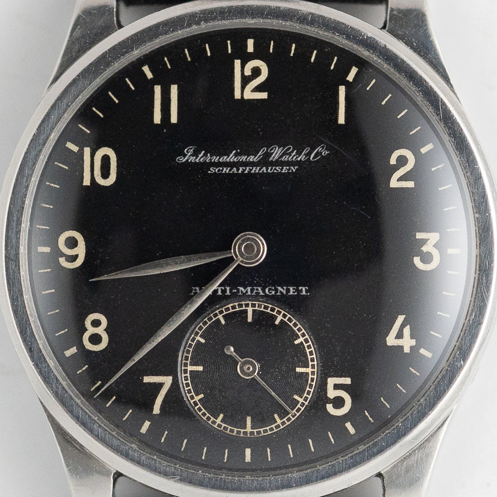 IWC Calatrava Balck Gilt Dial Cal.83 Earliest Screw-in Case Back