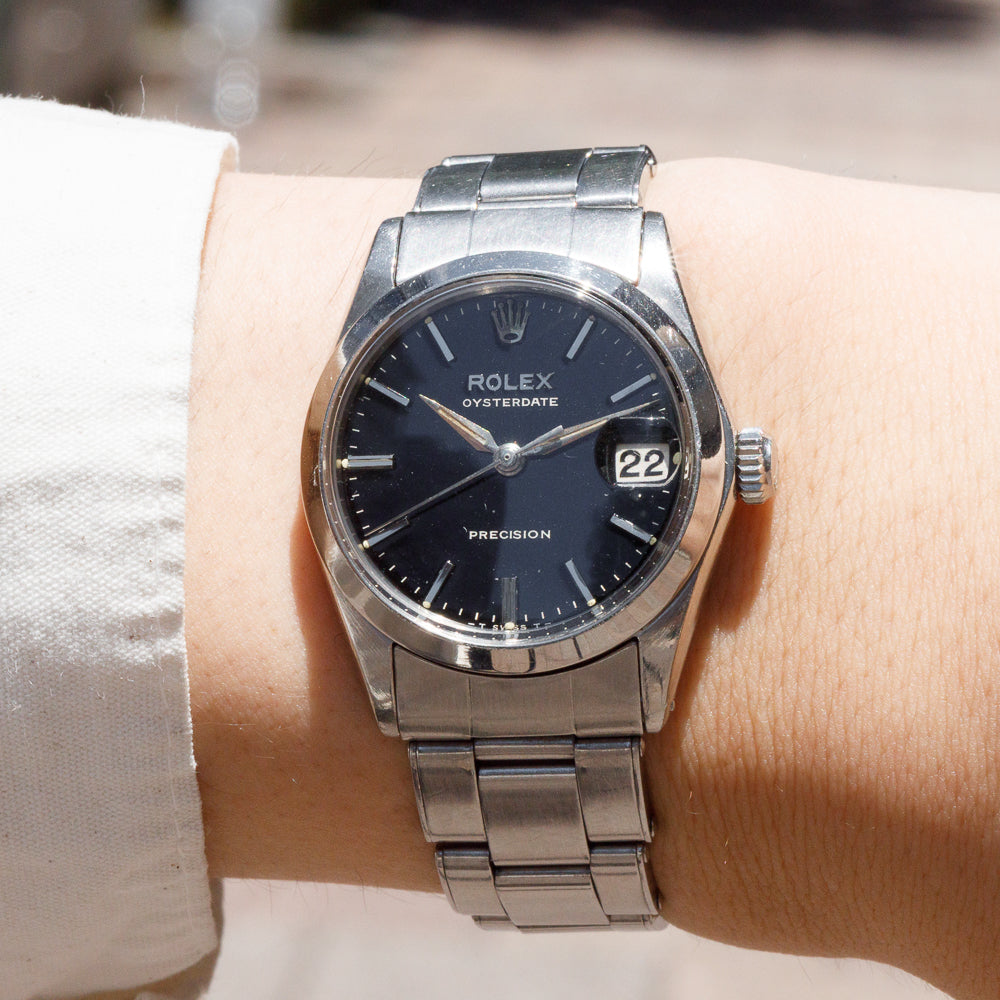 ROLEX OYSTERDATE Ref.6466 Black Gilt Dial