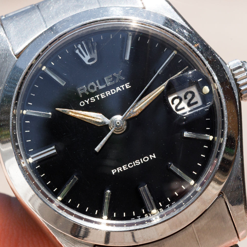 ROLEX OYSTERDATE Ref.6466 Black Gilt Dial