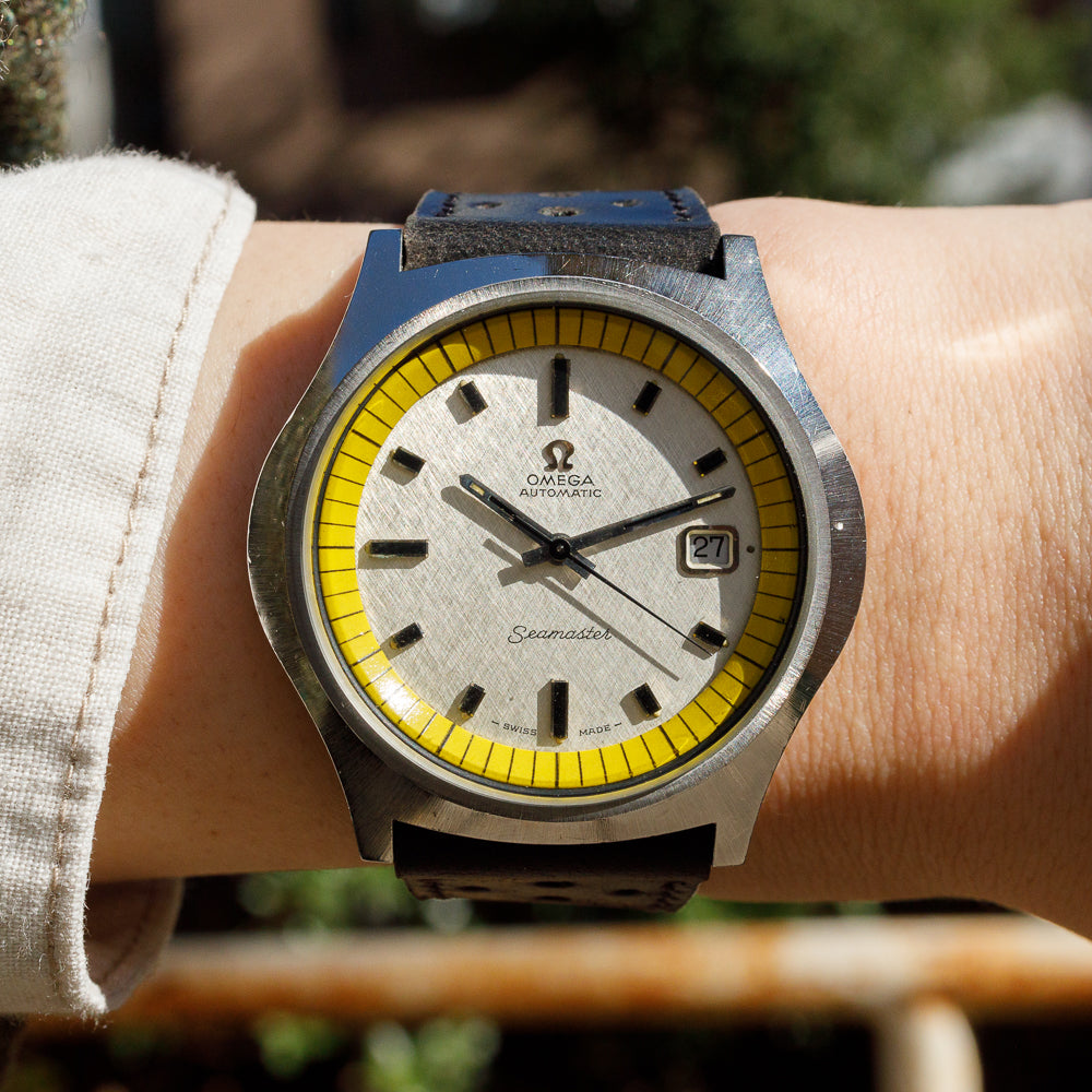 黄色のモノ OMEGA Seamaster Ref.166.066 Big Yellow Linen Dial