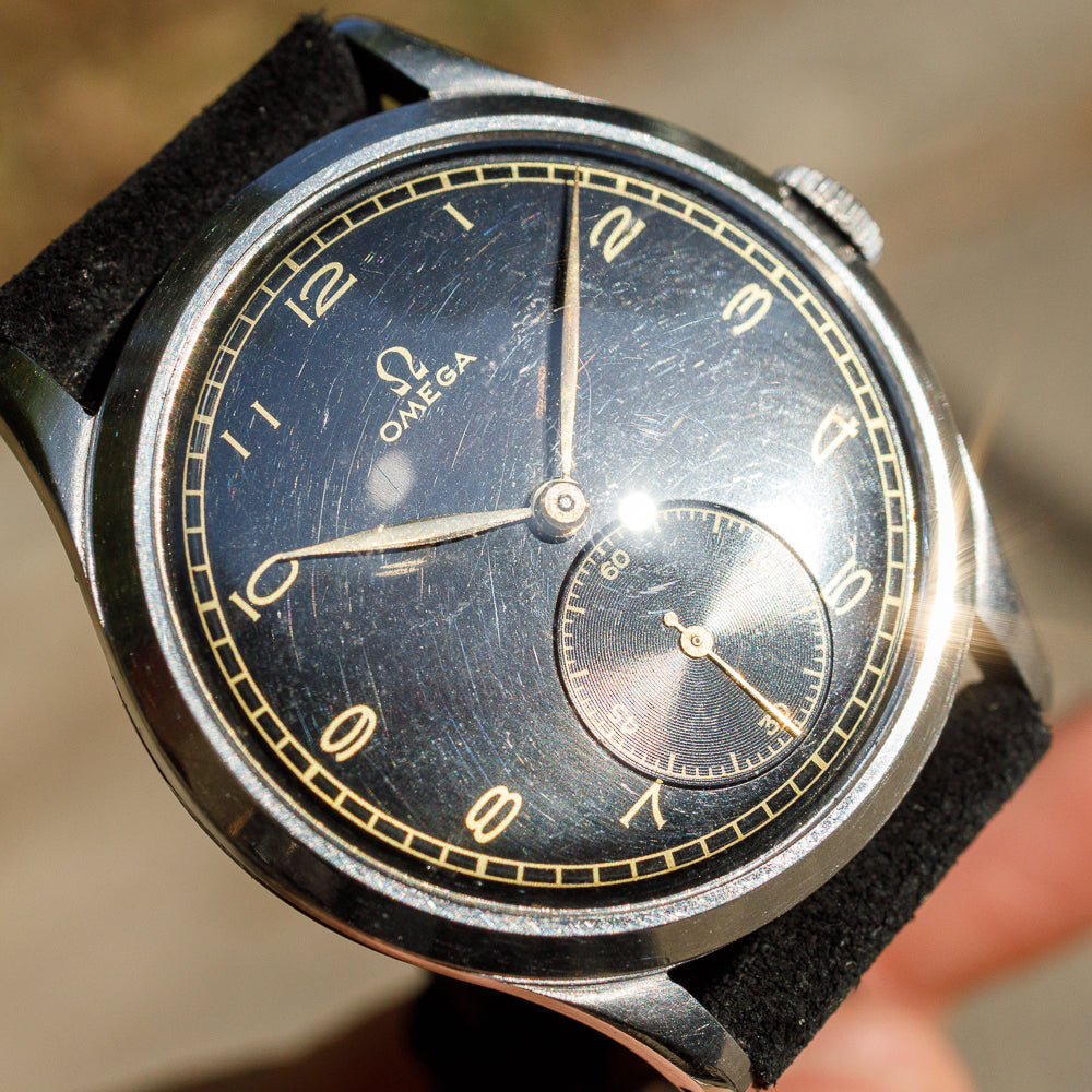 OMEGA Oversize 38mm Black Gilt dial Cal.30T1