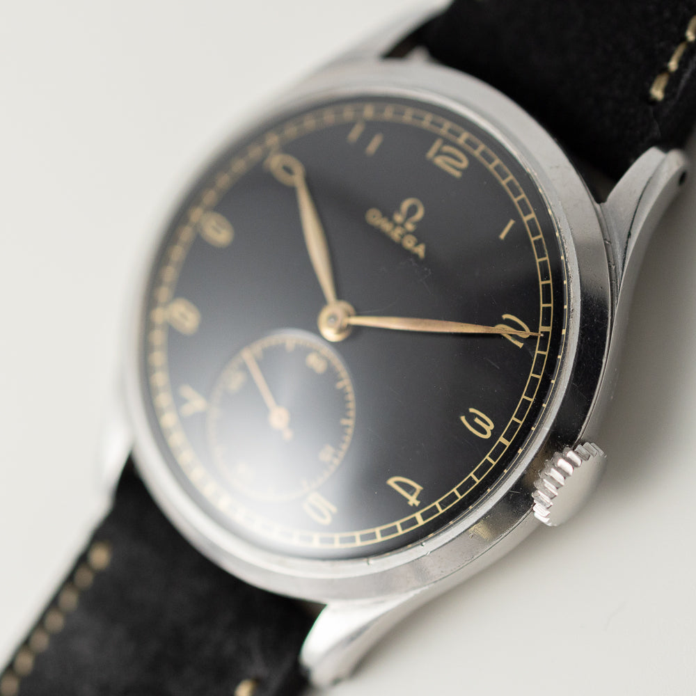 OMEGA Oversize 38mm Black Gilt dial Cal.30T1