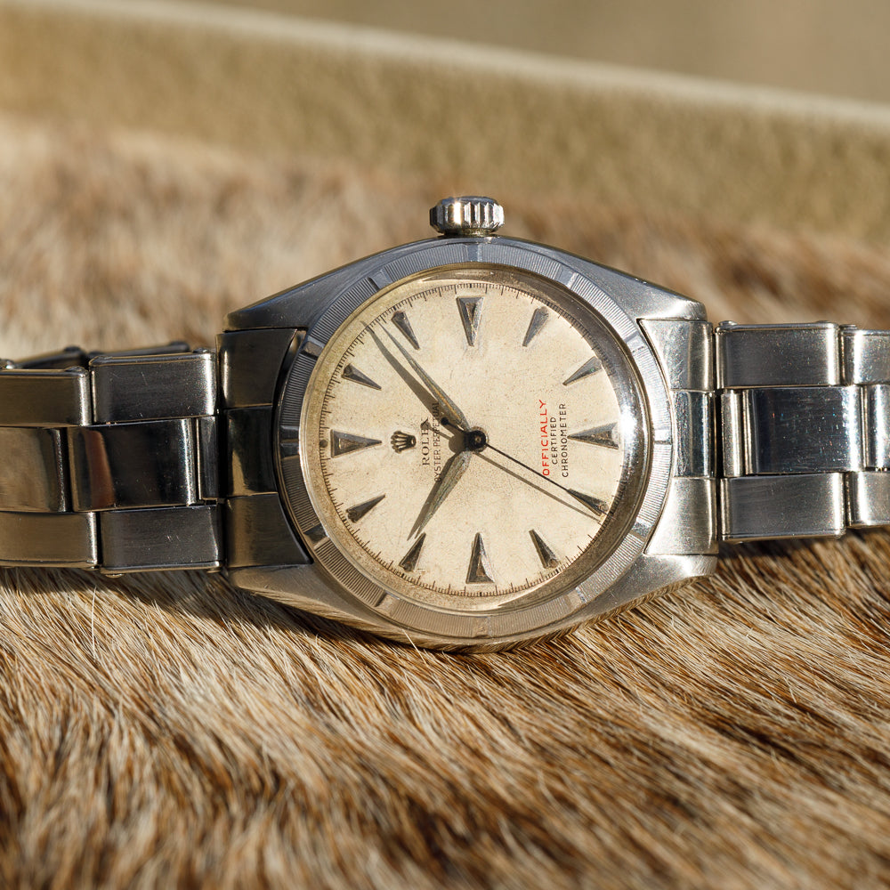 ROLEX SEMI BUBBLE BACK Ref.6085 with WAB Elastic Bracelet