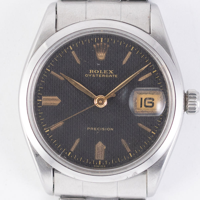 ROLEX OYSTERDATE Ref.6294 Black Honeycomb Dial