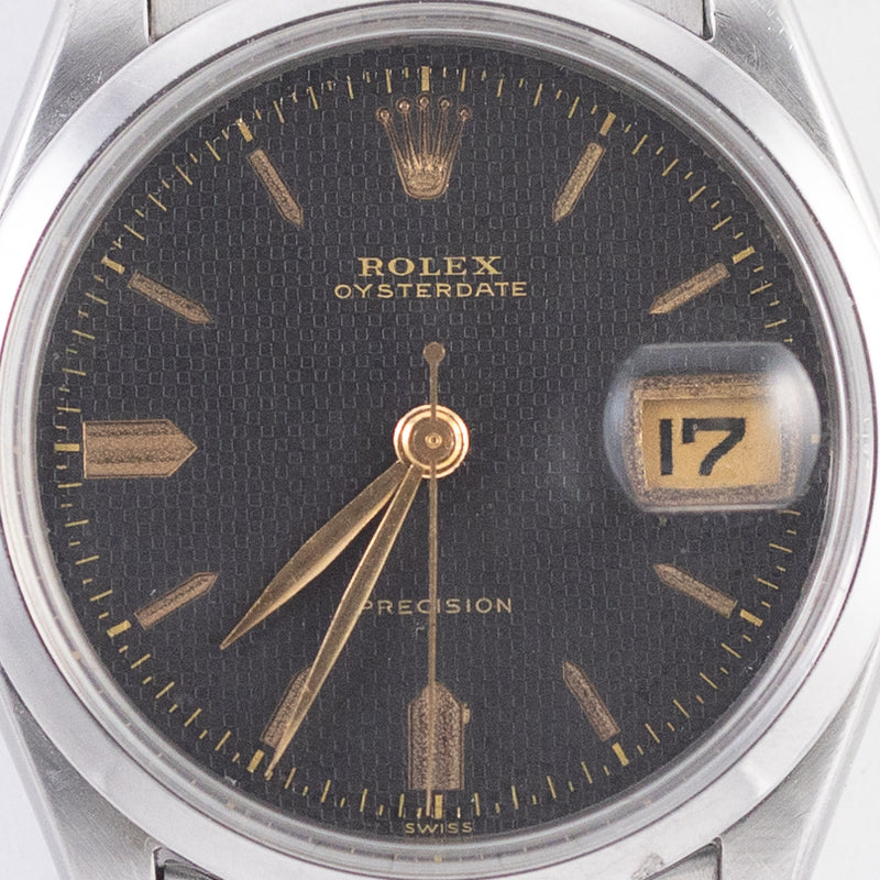 ROLEX OYSTERDATE Ref.6294 Black Honeycomb Dial