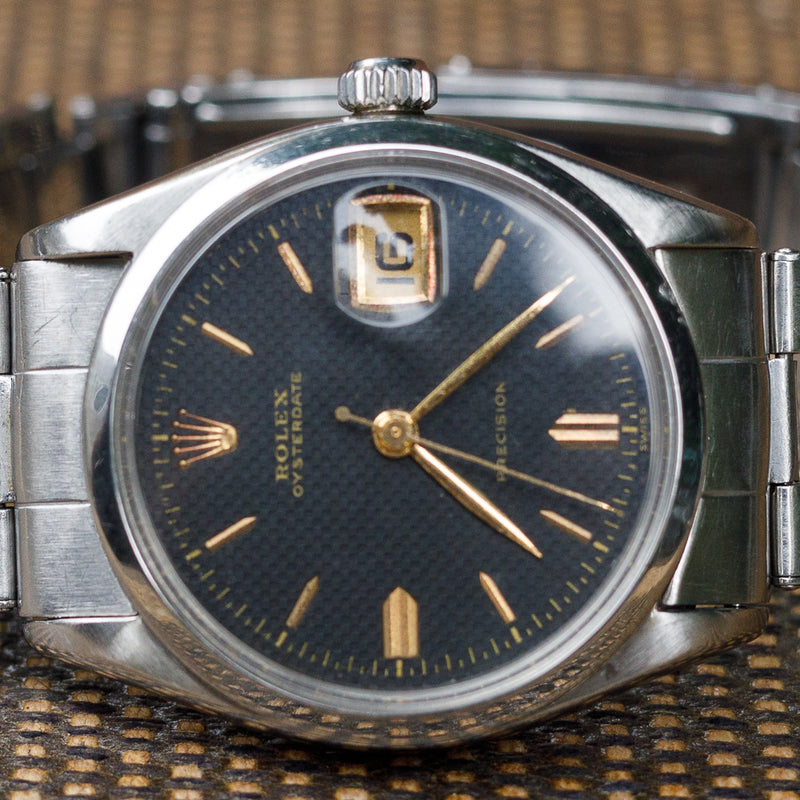 ROLEX OYSTERDATE Ref.6294 Black Honeycomb Dial