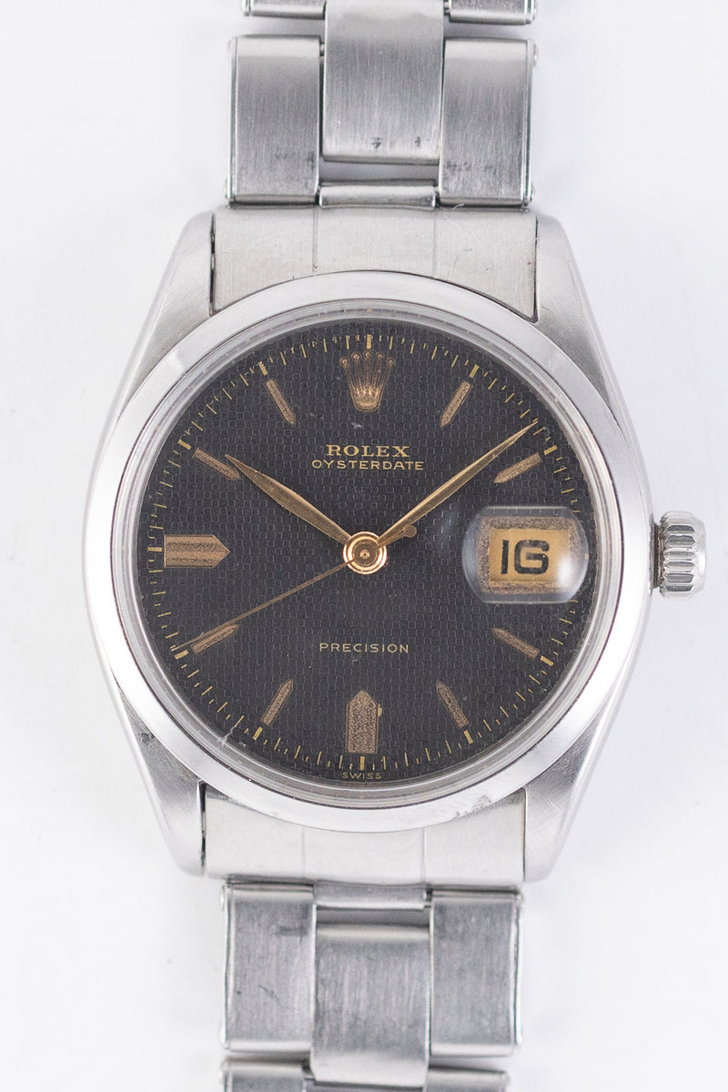 ROLEX OYSTERDATE Ref.6294 Black Honeycomb Dial