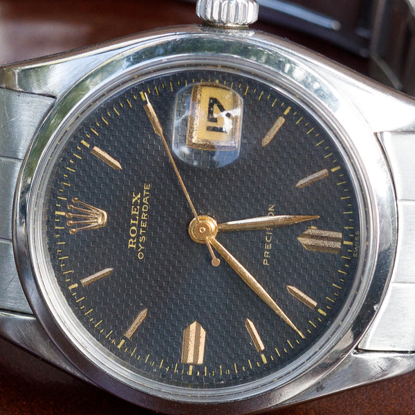 ROLEX OYSTERDATE Ref.6294 Black Honeycomb Dial