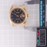 ROLEX DATEJUST Ref.1601 Tropical Black Gilt “Doorstop Dial” 18K Yellow Gold