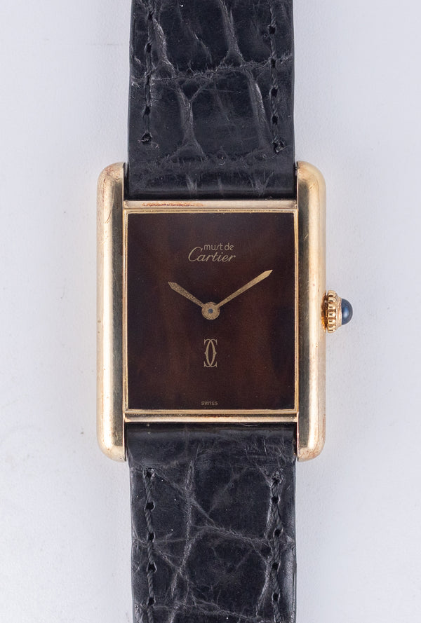 CARTIER LM MUST DE TANK Tortoiseshell