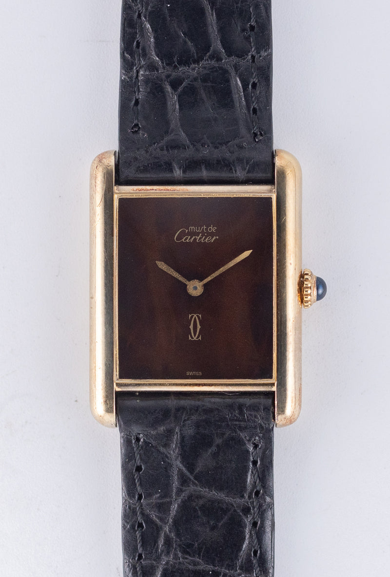 CARTIER LM MUST DE TANK Tortoiseshell