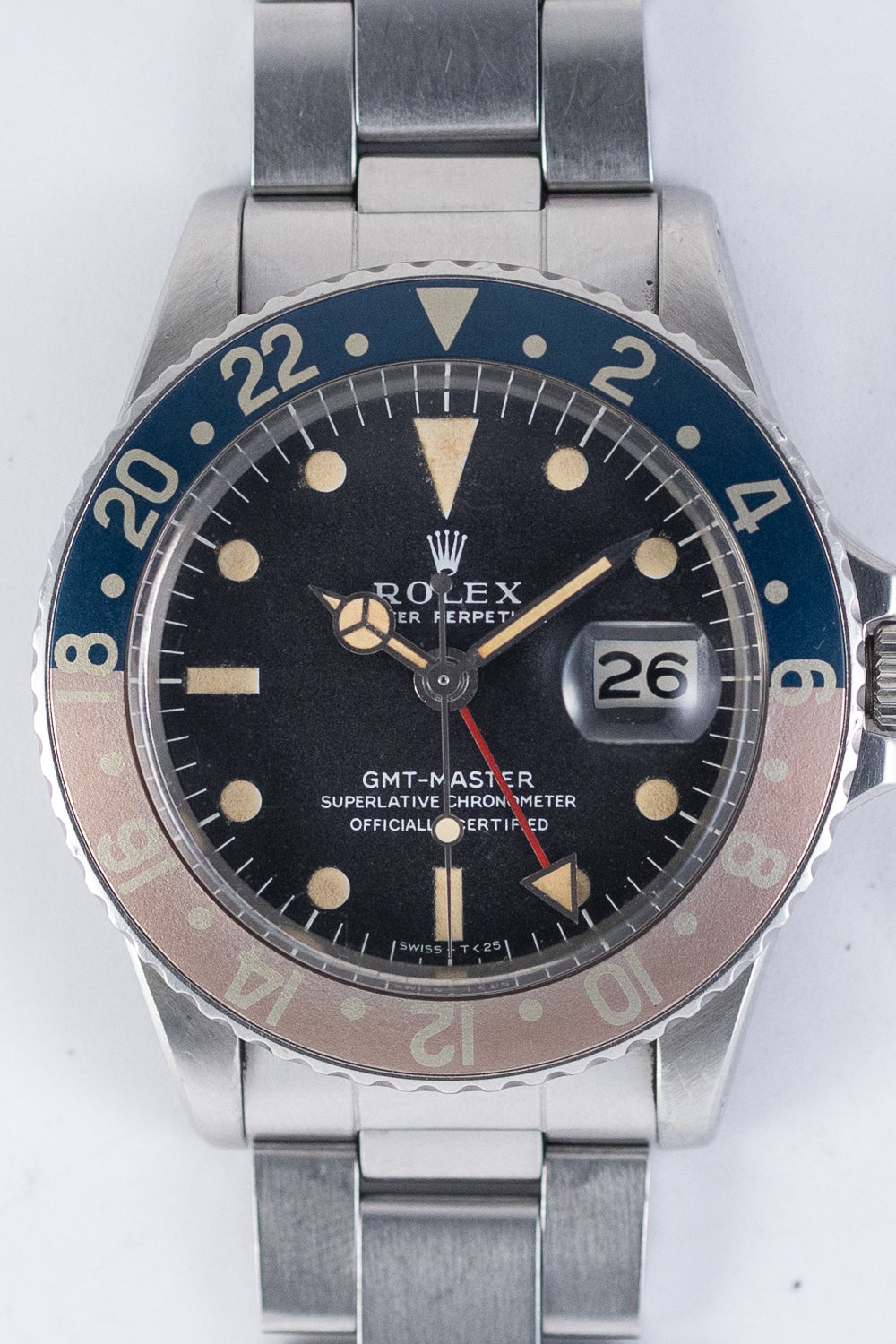 ROLEX GMT-MASTER Ref.1675 matte MK1 Fat font insert