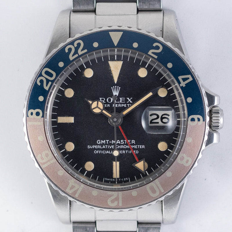 ROLEX GMT-MASTER Ref.1675 MK1 Long E Fat Bezel