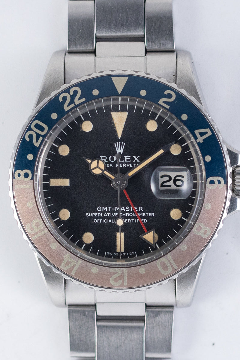 ROLEX GMT-MASTER Ref.1675 MK1 Long E Fat Bezel