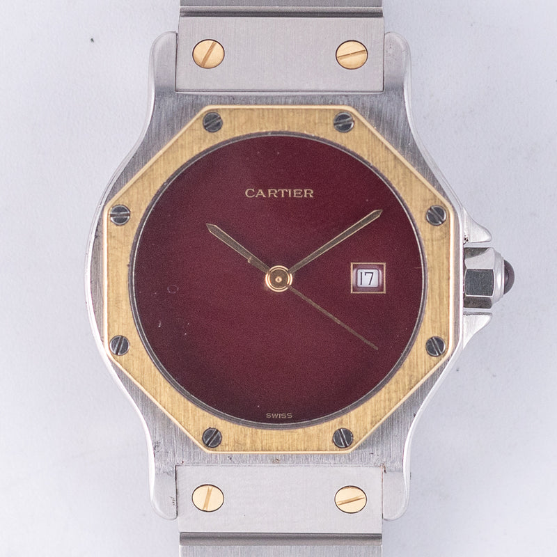 CARTIER LM SANTOS OCTAGON REF.2966  Burgundy