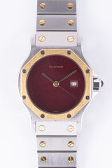 CARTIER LM SANTOS OCTAGON REF.2966  Burgundy