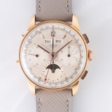 RECORD Valjoux 88 Triple Calendar Moon Phase Chronograph in 18K Rose Gold