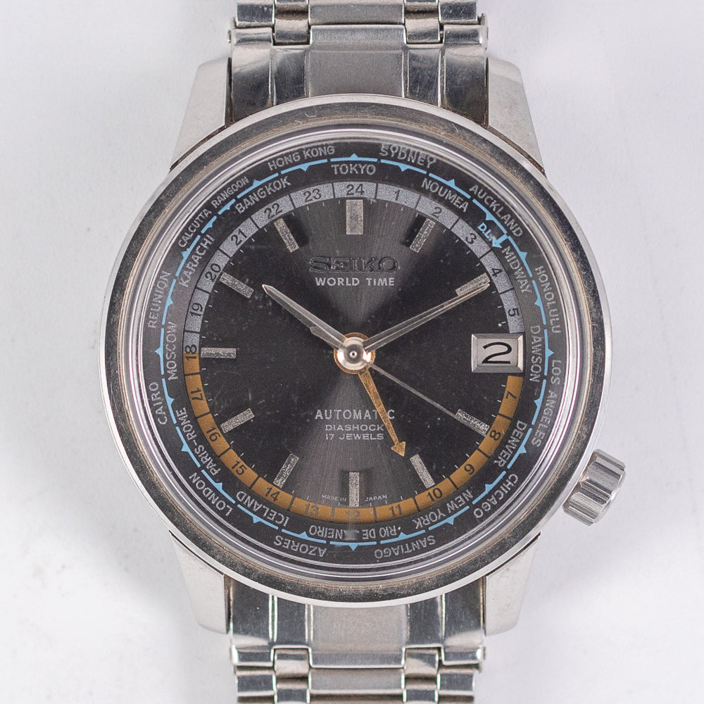 セイコー　ワールドタイム　純正　ブレス　　6217 7000 SEIKO】セイコーワールドタイム1st 6217-7000 東京五輪Silver 純正