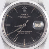 ROLEX DATEJUST Ref.1600 Glossy Black Gilt Dial