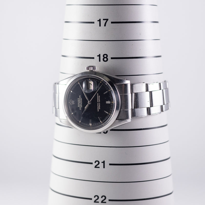 ROLEX DATEJUST Ref.1600 Glossy Black Gilt Dial