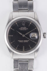 ROLEX DATEJUST Ref.1600 Glossy Black Gilt Dial