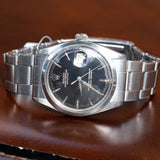 ROLEX DATEJUST Ref.1600 Glossy Black Gilt Dial