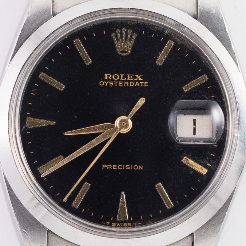 ROLEX OYSTERDATE Re.6694 Black Gilt Dial