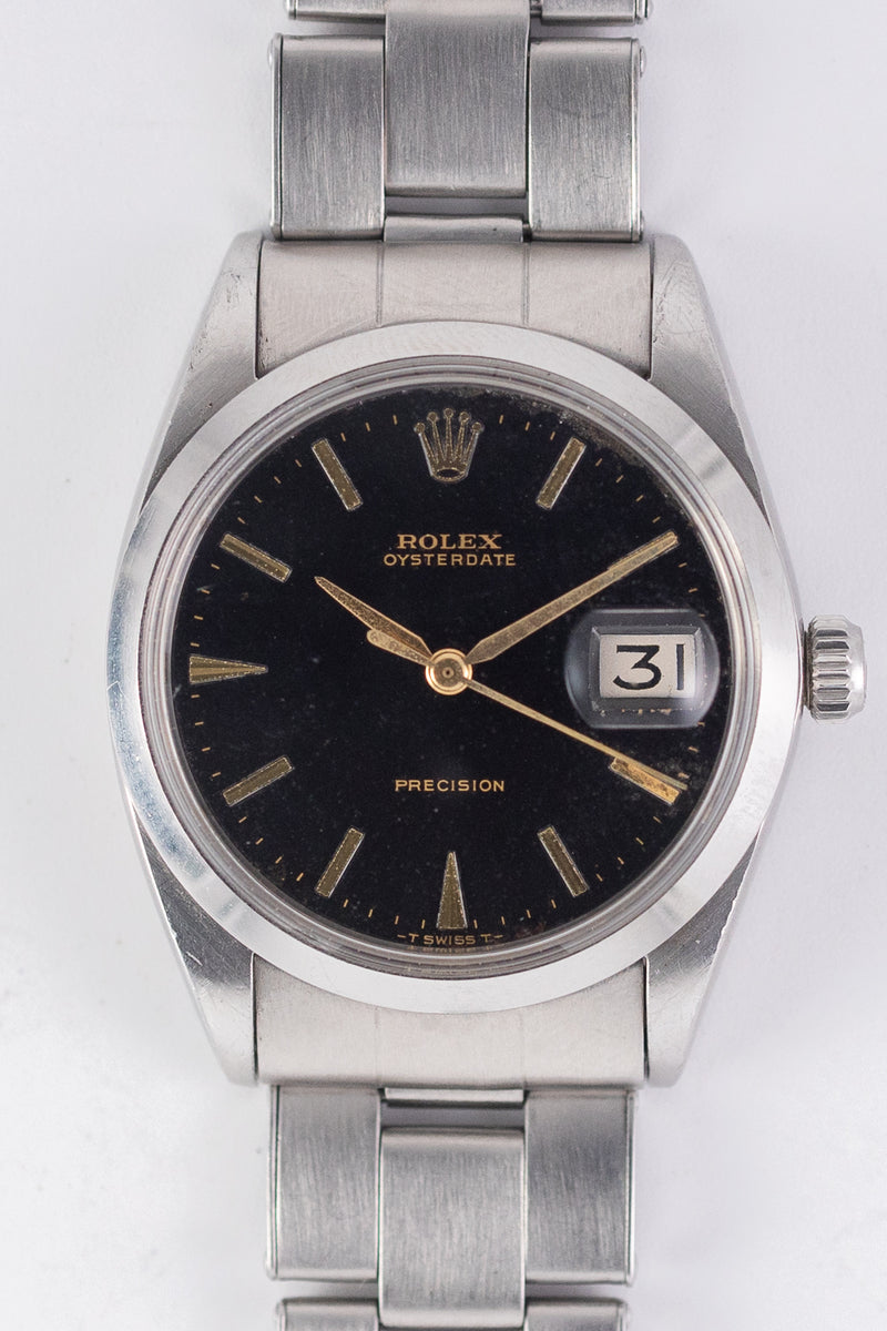 ROLEX OYSTERDATE Re.6694 Black Gilt Dial