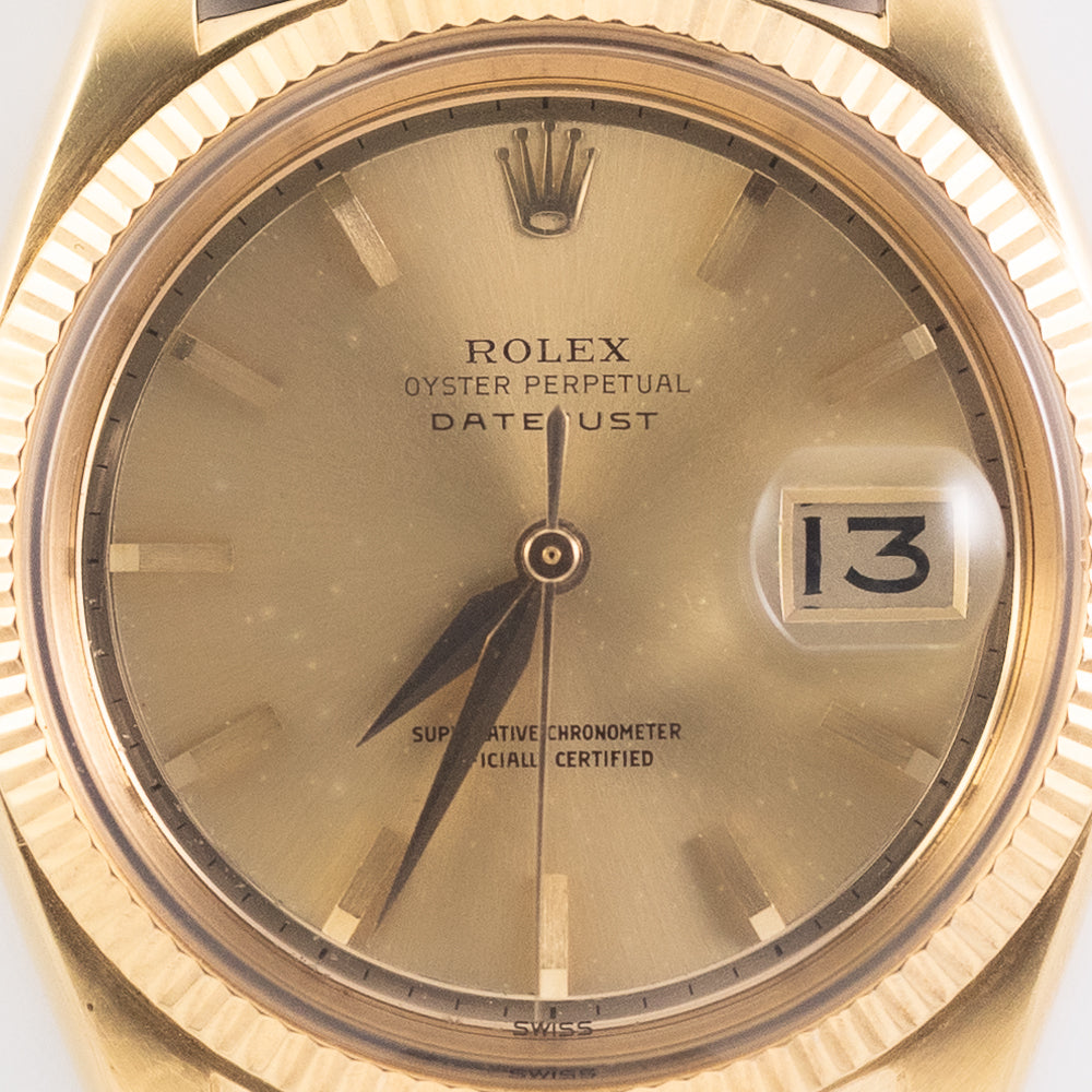 ROLEX DATEJUST Ultra rare Minute Line with a mirror finish Ref.1601 w.Chronometer Certificate