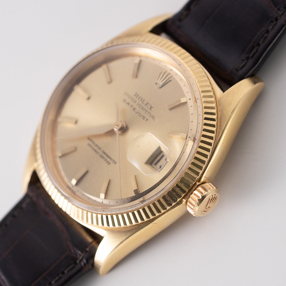 ROLEX DATEJUST Ultra rare Minute Line with a mirror finish Ref.1601 w.Chronometer Certificate