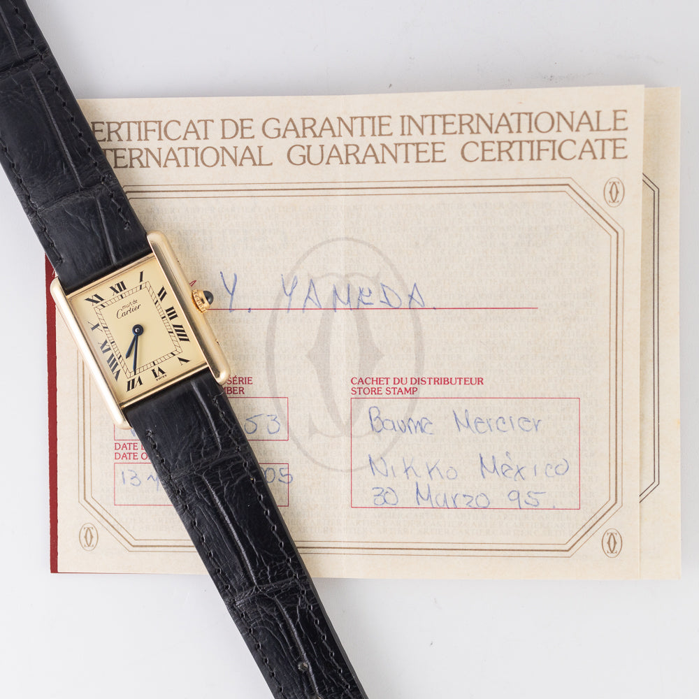 CARTIER LM MUST DE TANK REF.590005 WITH PAPER