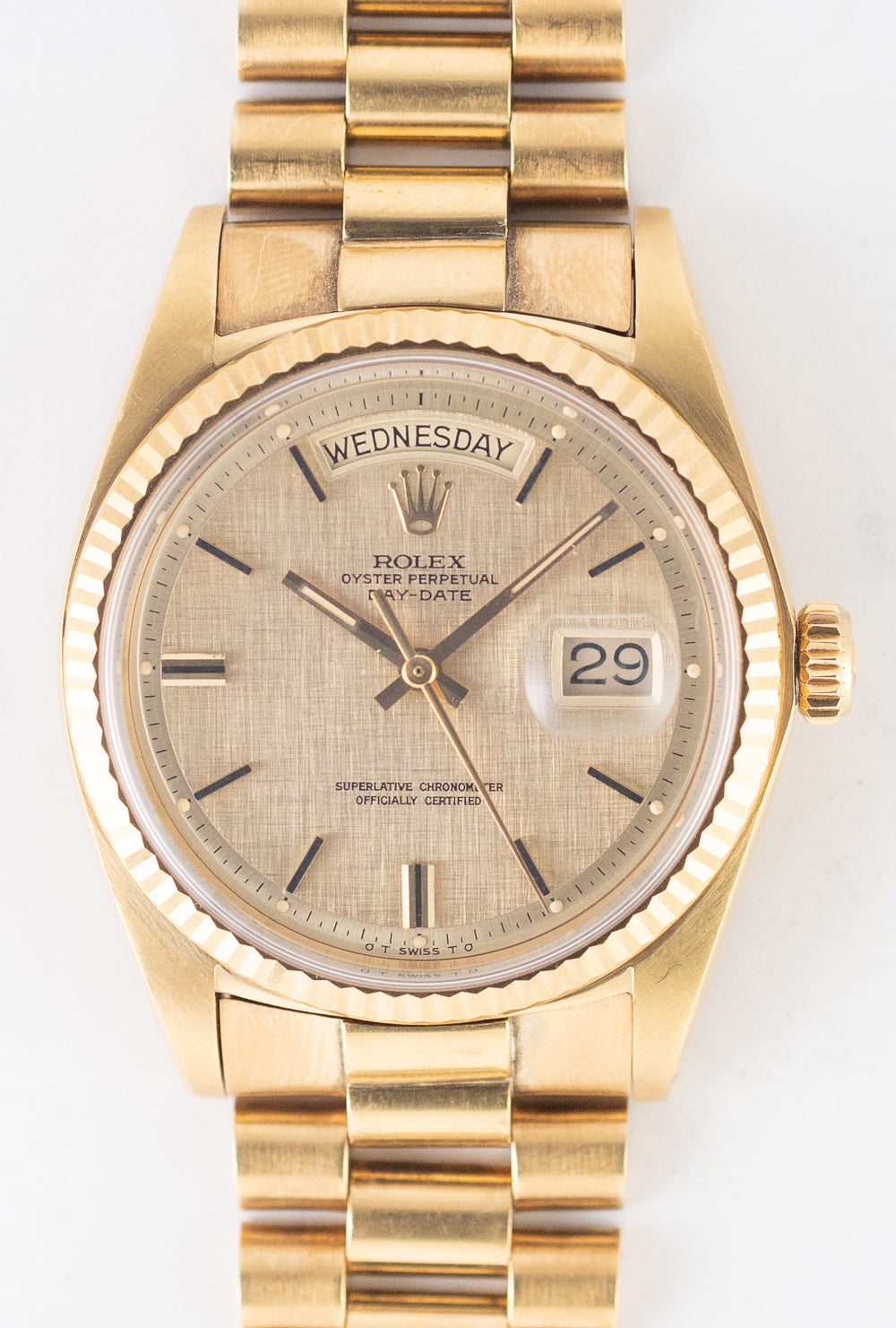 ROLEX DAY-DATE Ref.1803 Linen with BOX and Double Warranty Papers