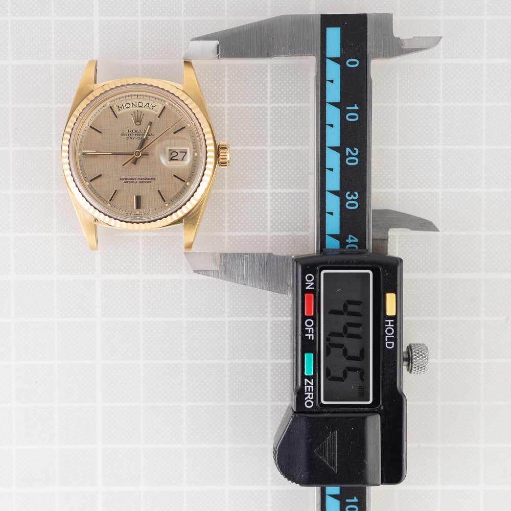 ROLEX DAY-DATE Ref.1803 Linen with BOX and Double Warranty Papers