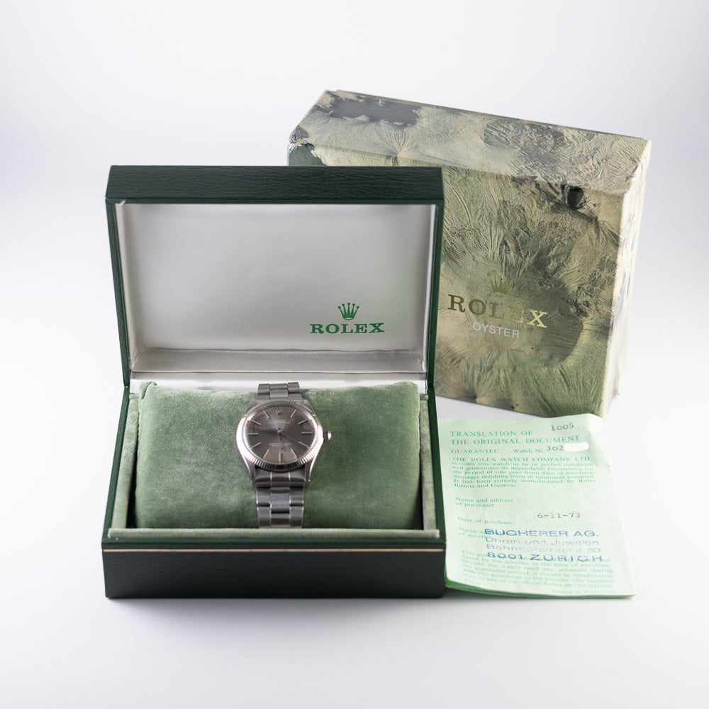 ROLEX OYSTER PERPETUAL London Sky SIGMA DIAL Ref.1005 BOX Warranty Paper