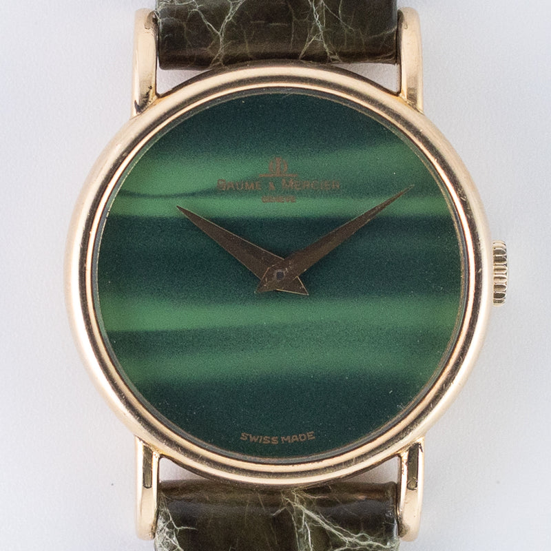 BAUME & MERCIER 18K Yellow Gold Malachite - Like