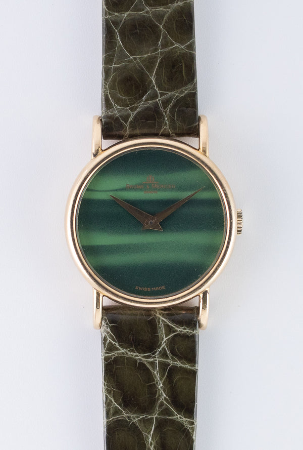 BAUME & MERCIER 18K Yellow Gold Malachite - Like