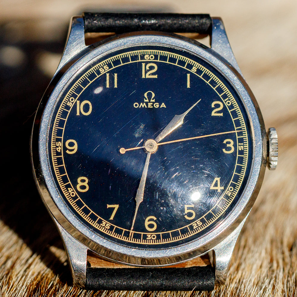 OMEGA Oversize 38mm Black Gilt dial Cal.26.5SC