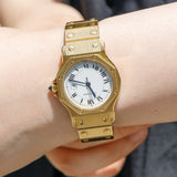 CARTIER LM SANTOS OCTAGON 18K Yellow Gold Automatic REF.2965