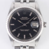 ROLEX DATEJUST Ref.1603 Glossy Black Gilt Dial