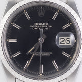 ROLEX DATEJUST Ref.1603 Glossy Black Gilt Dial