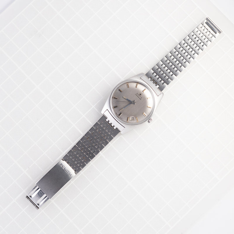ZENITH Gray Dial Cal.2542 rare Blue Hand