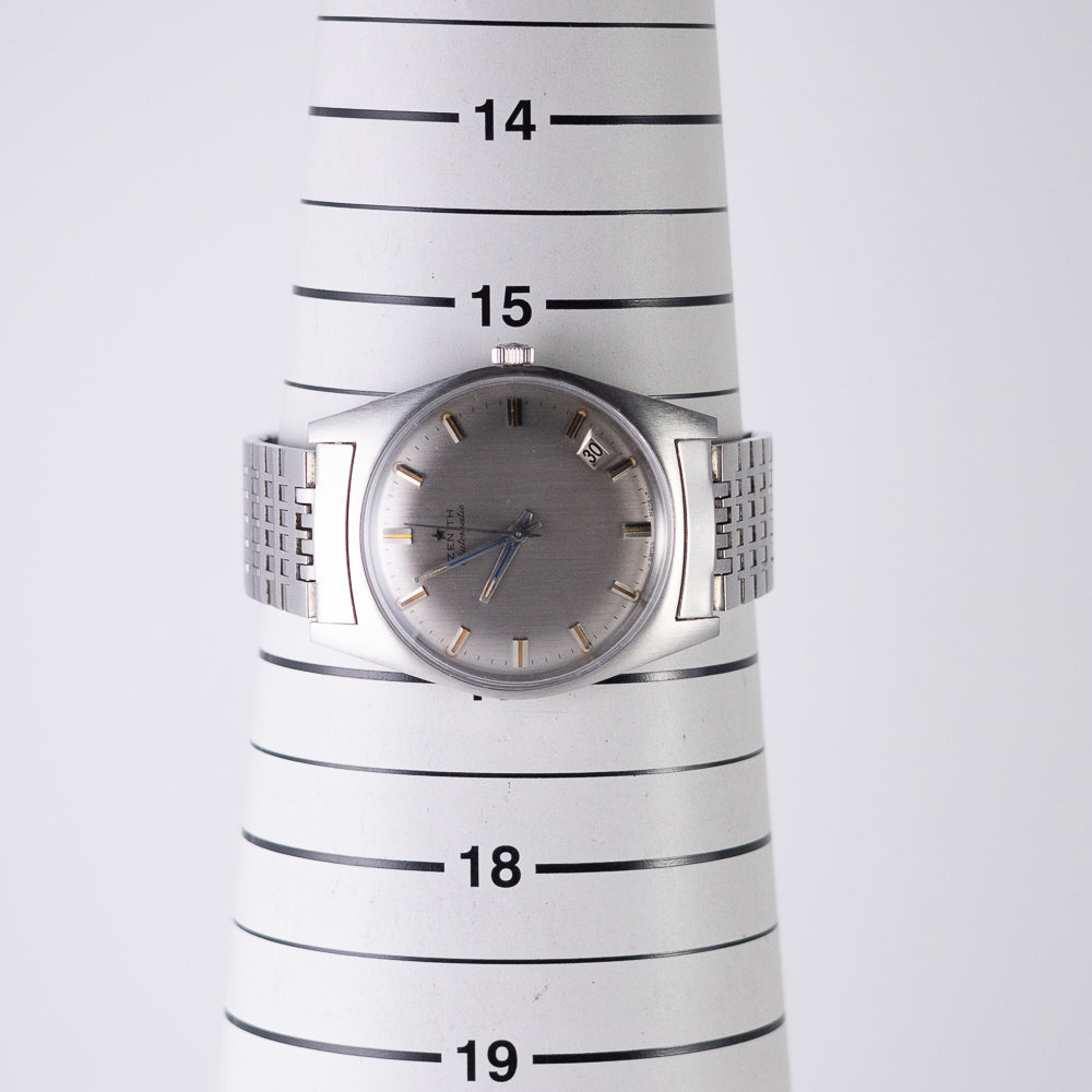 ZENITH Gray Dial Cal.2542 rare Blue Hand
