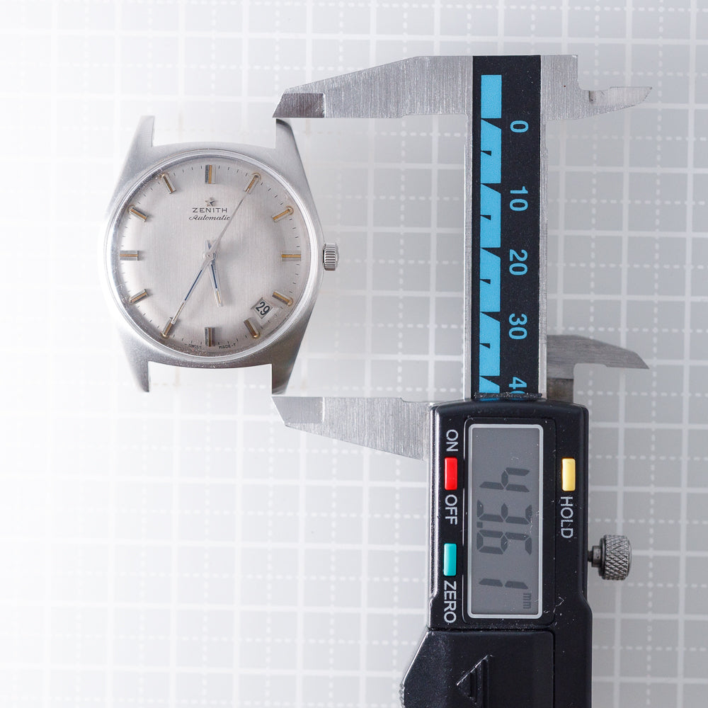 ZENITH Gray Dial Cal.2542 rare Blue Hand