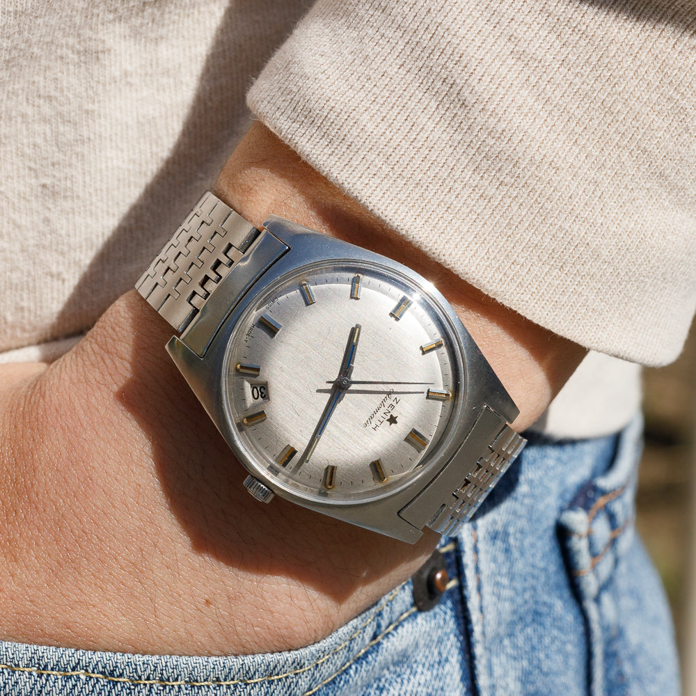ZENITH Gray Dial Cal.2542 rare Blue Hand – TIMEANAGRAM