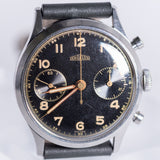 ANGELUS waterploof Micro Pusher Chronograph Black Gilt Dial Cal.215