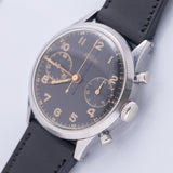 ANGELUS waterploof Micro Pusher Chronograph Black Gilt Dial Cal.215