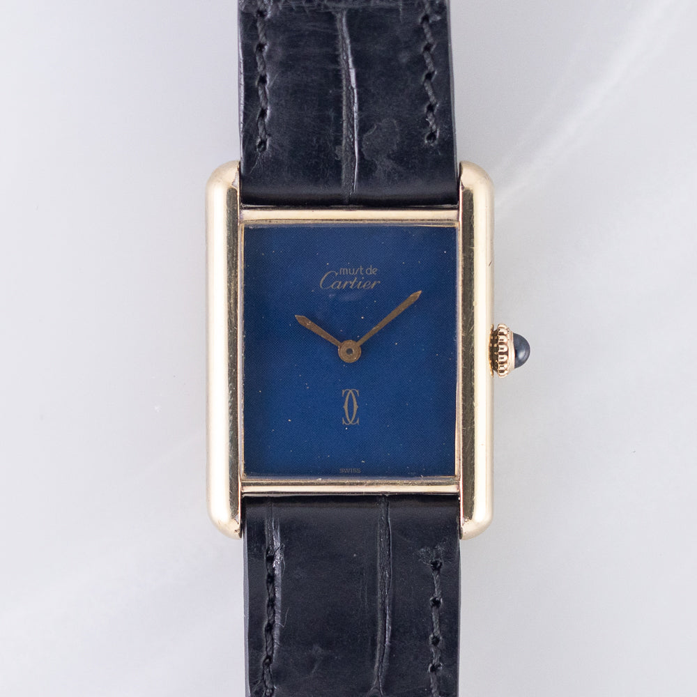 CARTIER LM MUST DE TANK LAPIS LAZURI - Like　Box and Warranty Papers