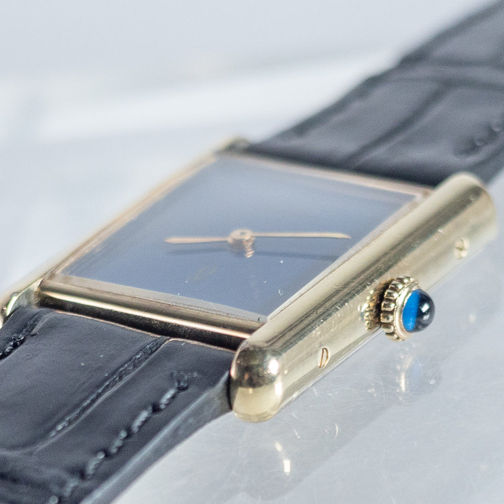 CARTIER LM MUST DE TANK LAPIS LAZURI - Like　Box and Warranty Papers